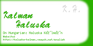 kalman haluska business card